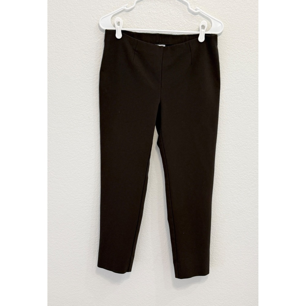 J. Jill Ponte Slim Leg Pants Brown Pull On Petite Small Stretch Trousers Ankle